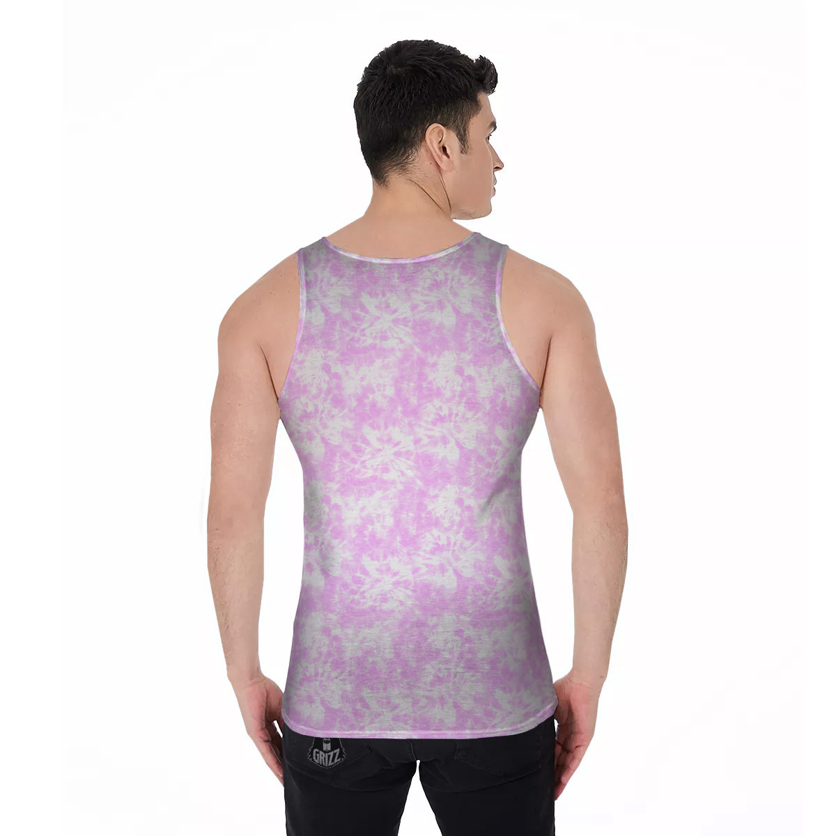 Tie Dye Shibori Pink Print Pattern Men's Tank Top-grizzshop
