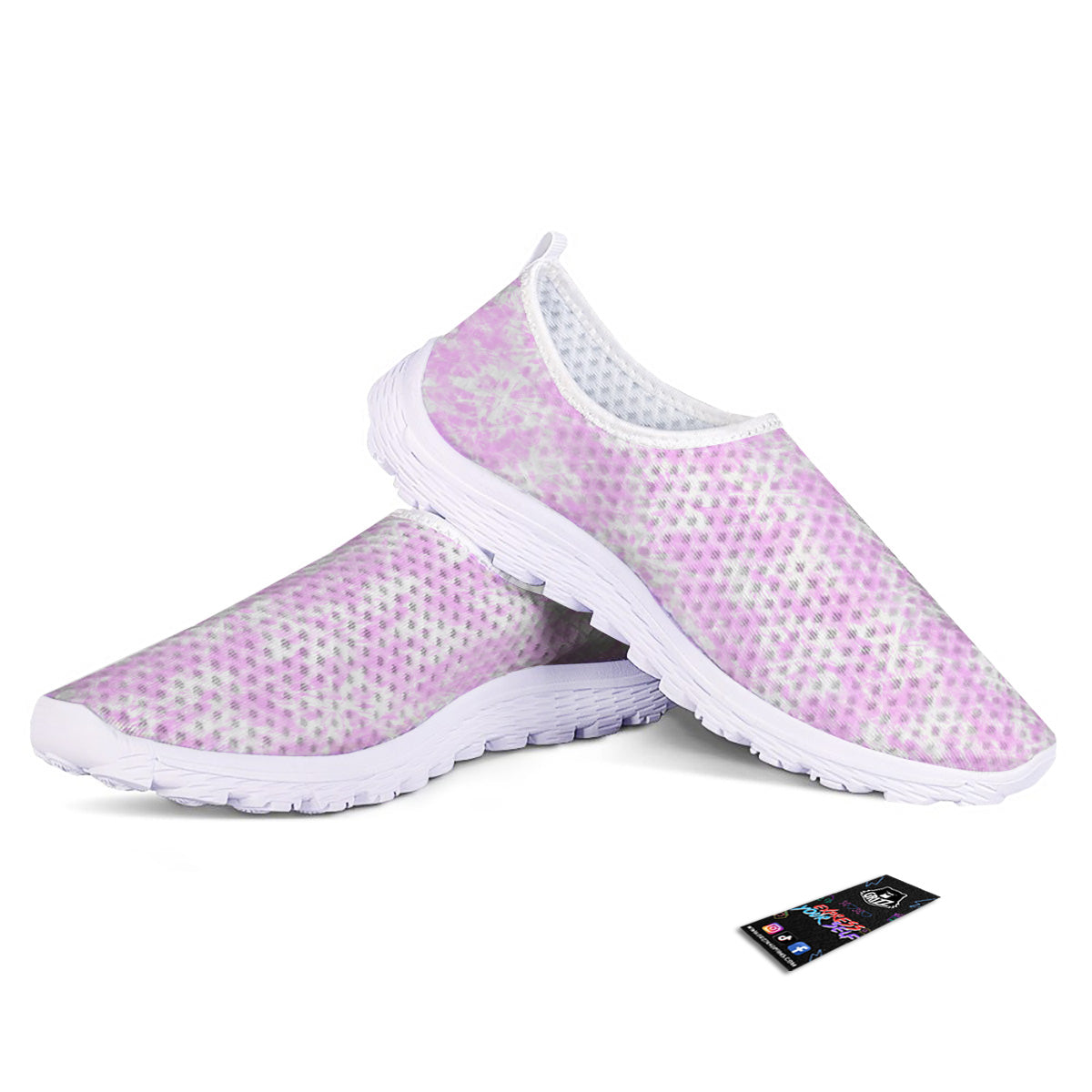 Tie Dye Shibori Pink Print Pattern Nurse Shoes-grizzshop
