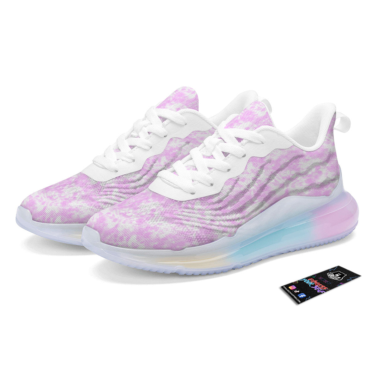 Tie Dye Shibori Pink Print Pattern Running Sneakers-grizzshop