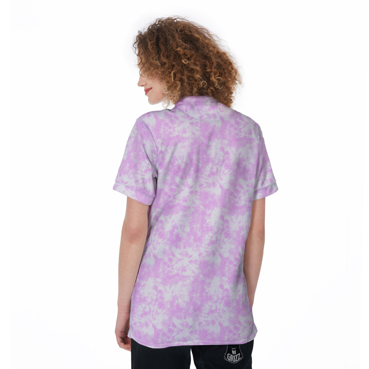 Tie Dye Shibori Pink Print Pattern Women's Golf Shirts-grizzshop