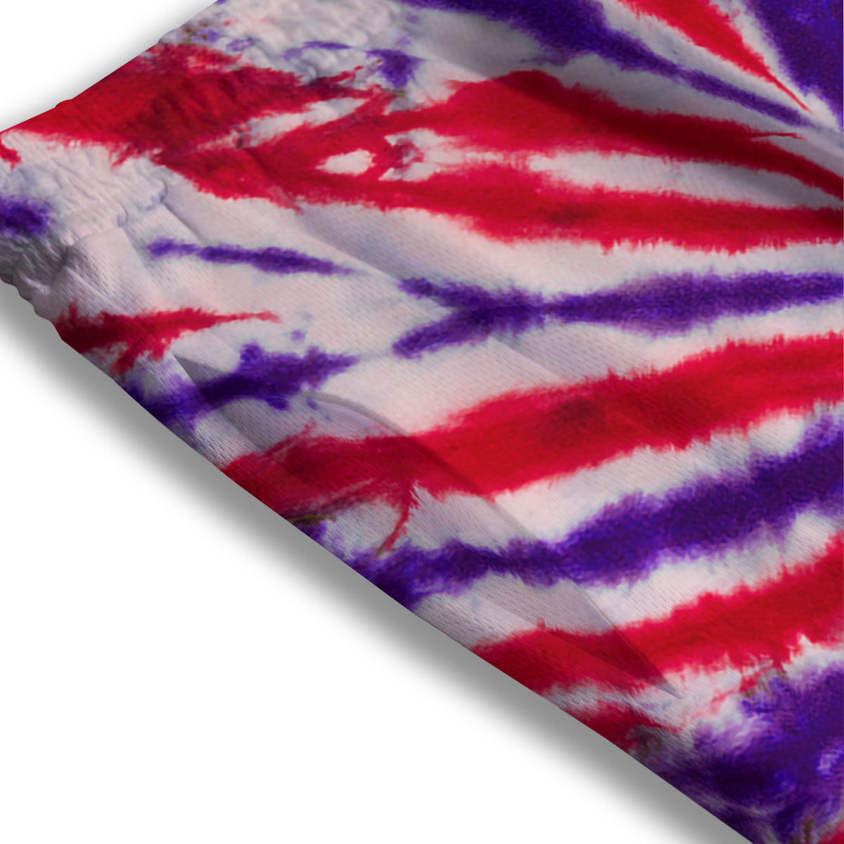 Tie Dye Spider Red And Purple Print Mesh Shorts