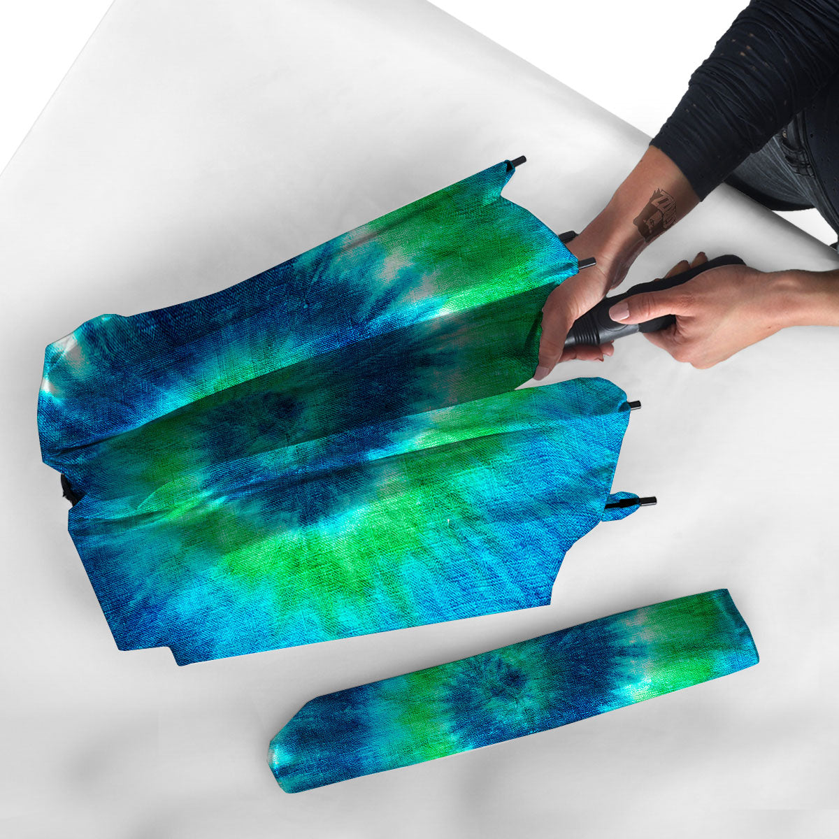 Tie Dye Spiral Print Umbrella-grizzshop