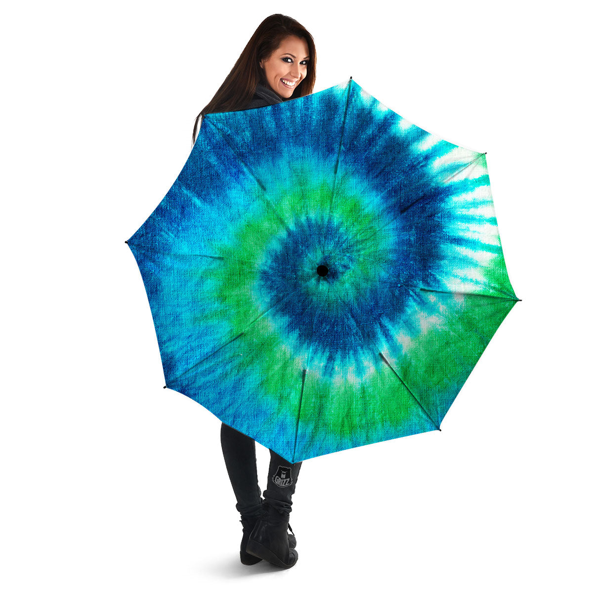 Tie Dye Spiral Print Umbrella-grizzshop