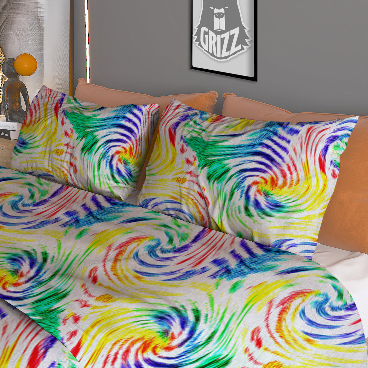 Tie Dye Swirl Colorful Print Pattern Duvet Cover Bedding Set