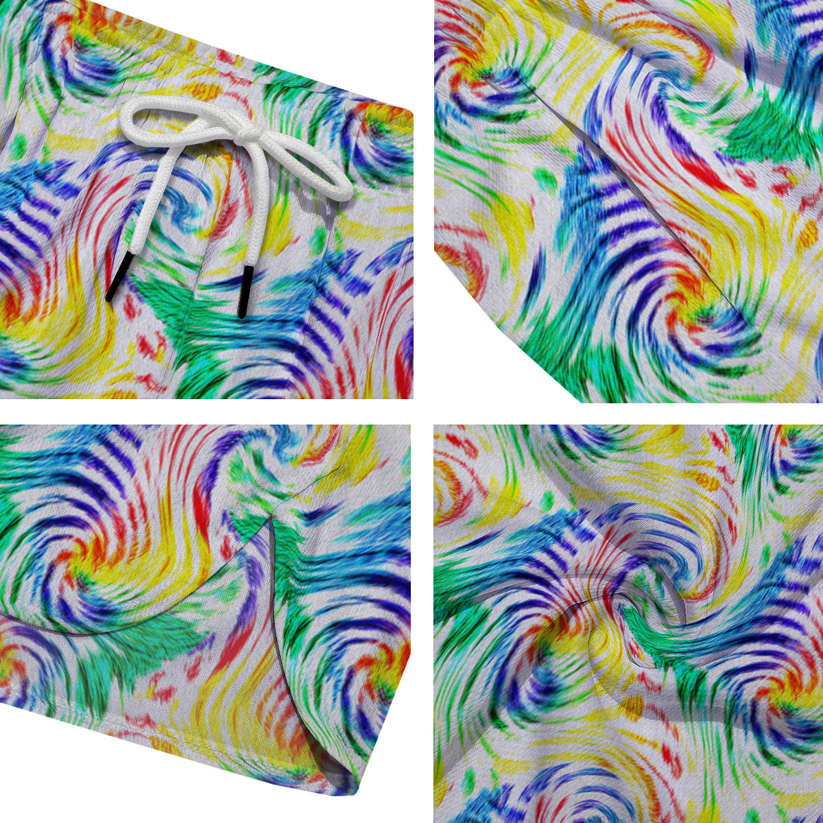 Tie Dye Swirl Colorful Print Pattern Men's Running Shorts-grizzshop