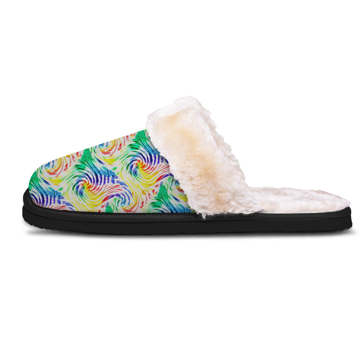 Tie Dye Swirl Colorful Print Pattern Slippers-grizzshop