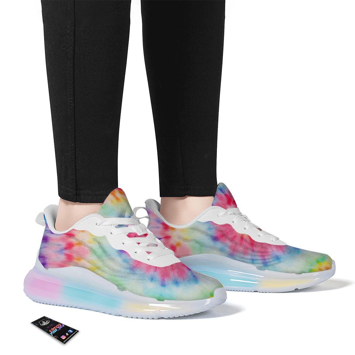 Tie Dye Swirl Print Running Sneakers-grizzshop
