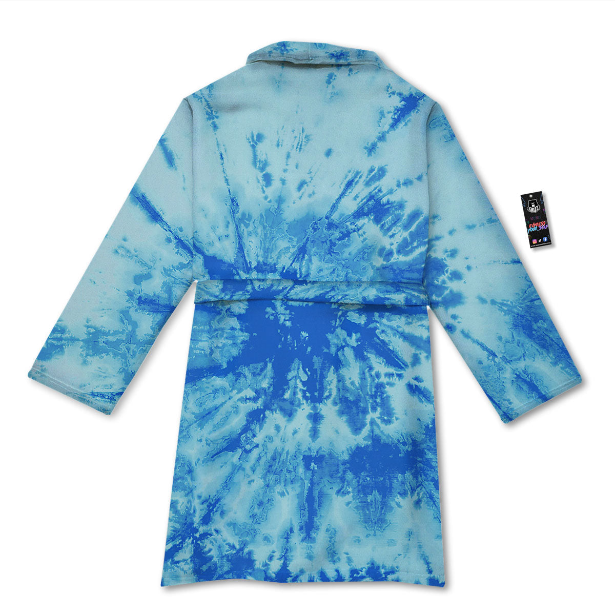 Tie Dye Turquoise Print Bathrobe-grizzshop
