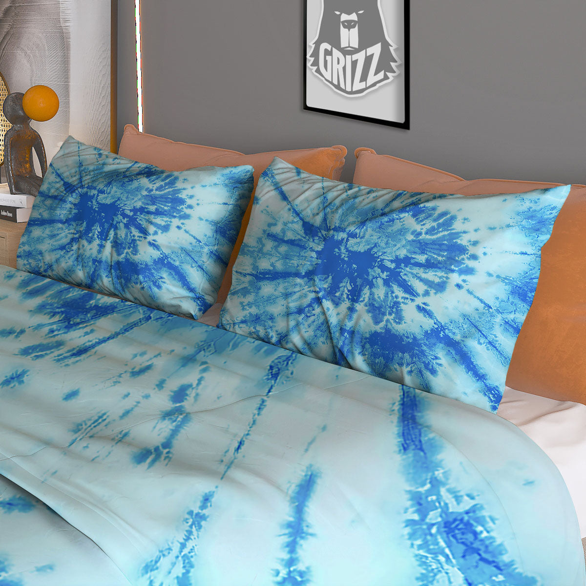 Tie Dye Turquoise Print Duvet Cover Bedding Set