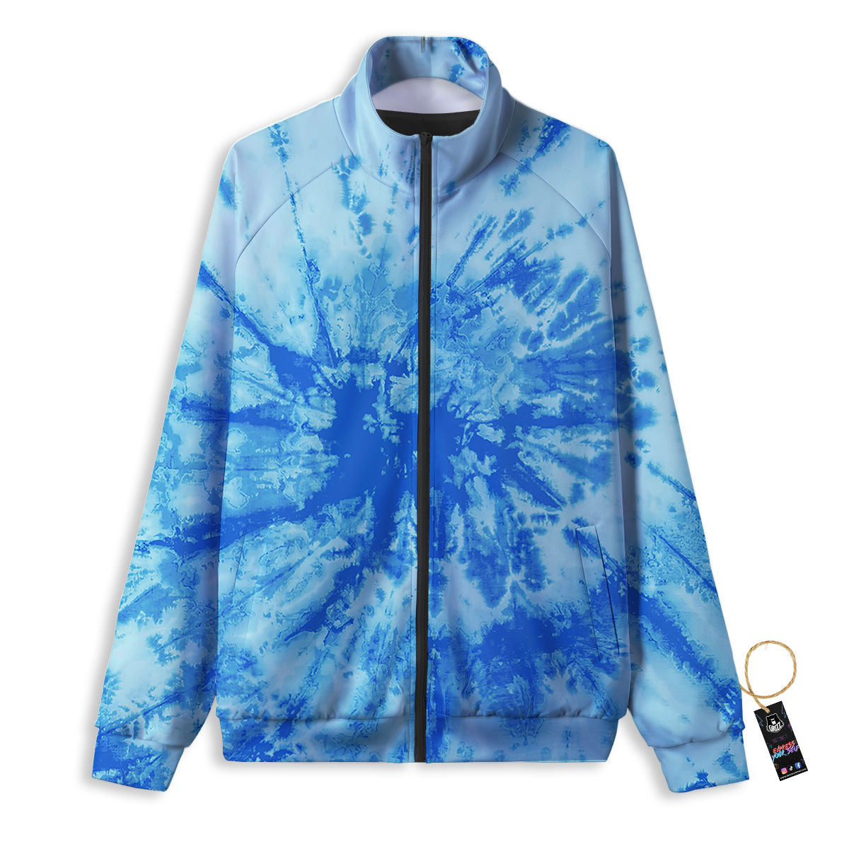 Tie Dye Turquoise Print Track Jacket-grizzshop