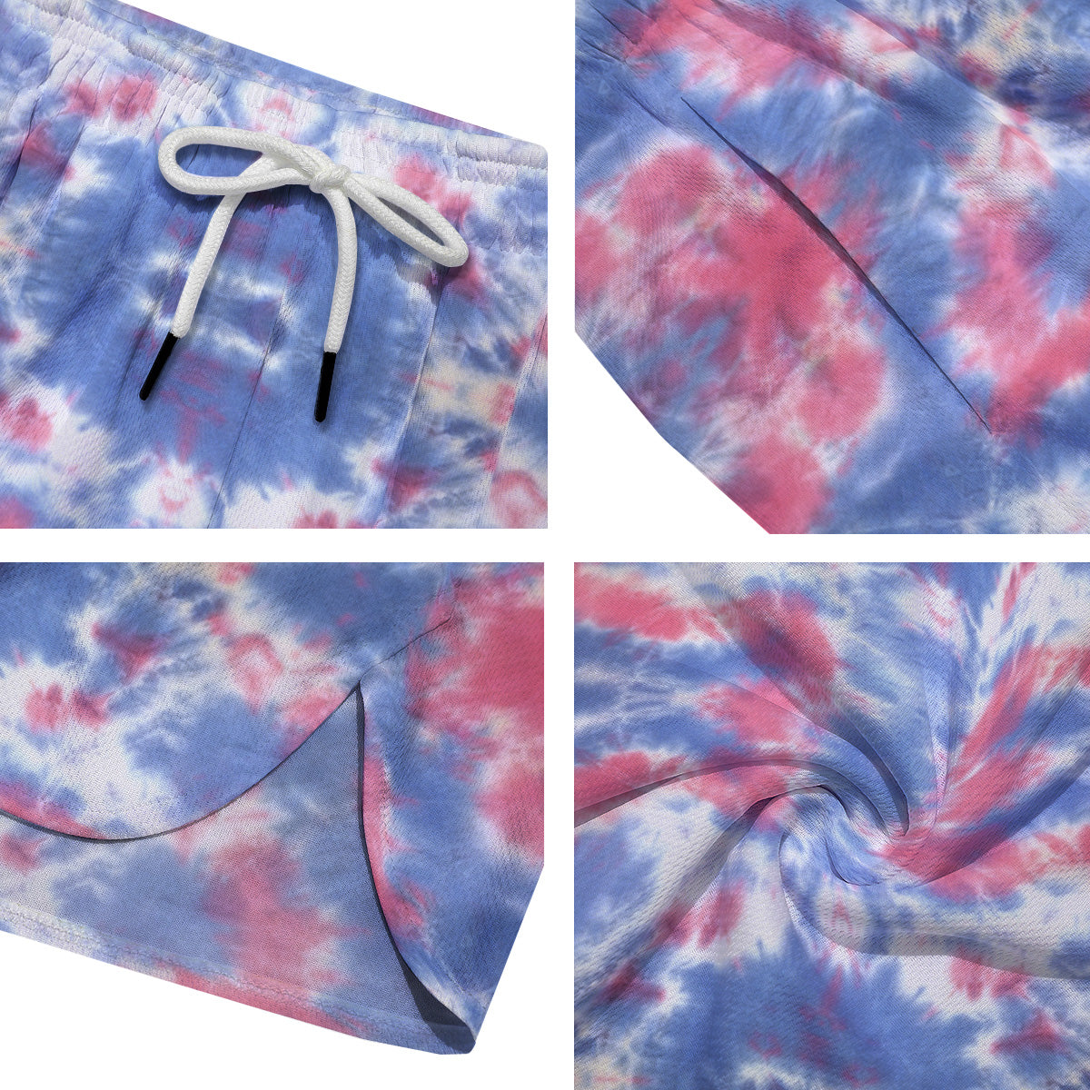 Tie Dye Two Tone Print Pattern Men's Running Shorts-grizzshop