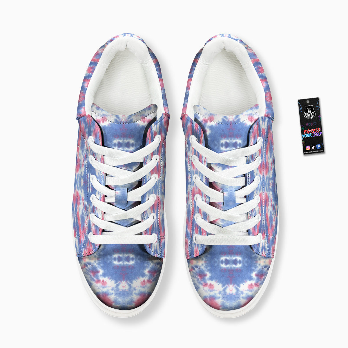 Tie Dye Two Tone Print Pattern Platform Shoes-grizzshop