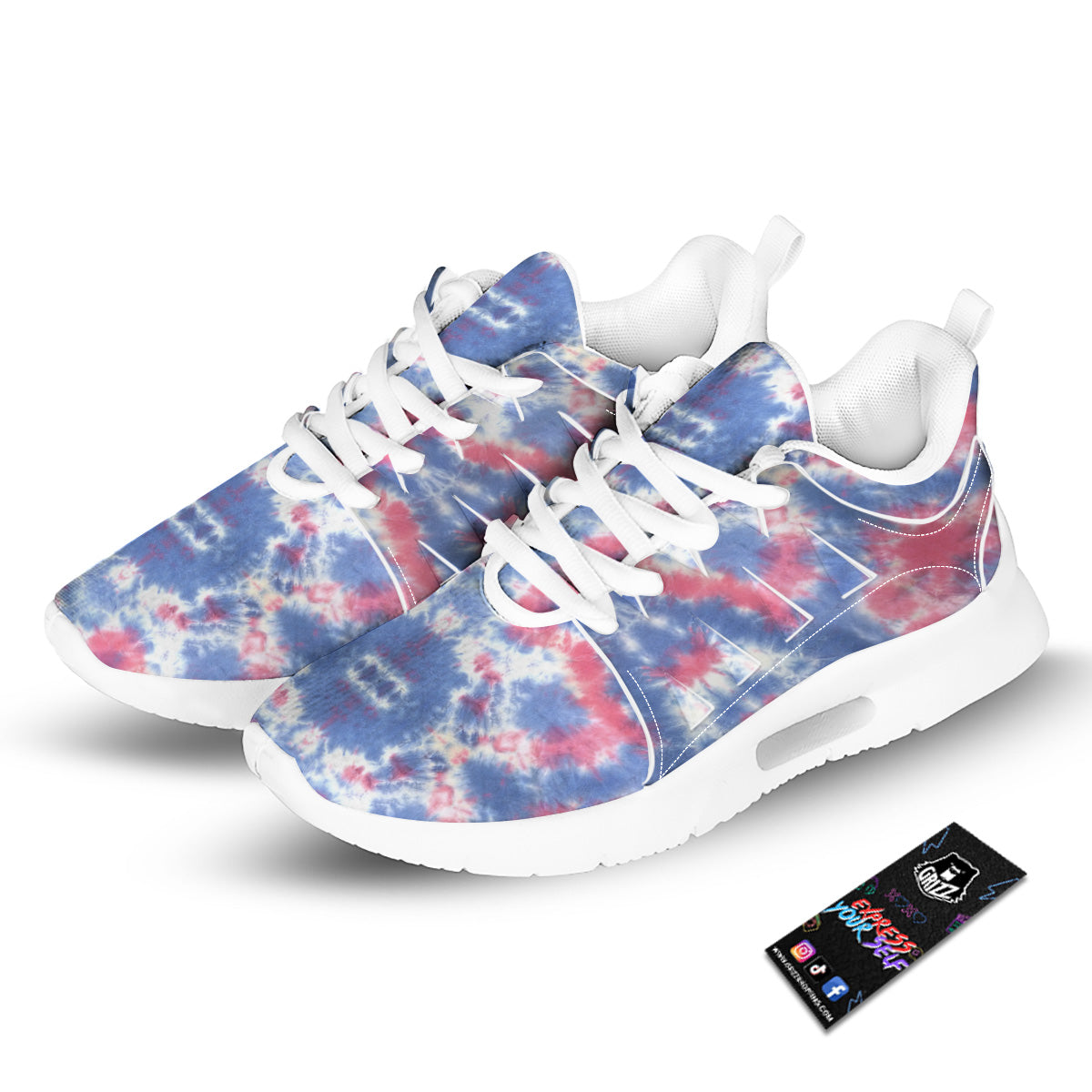 Tie Dye Two Tone Print Pattern Tennis Shoes-grizzshop