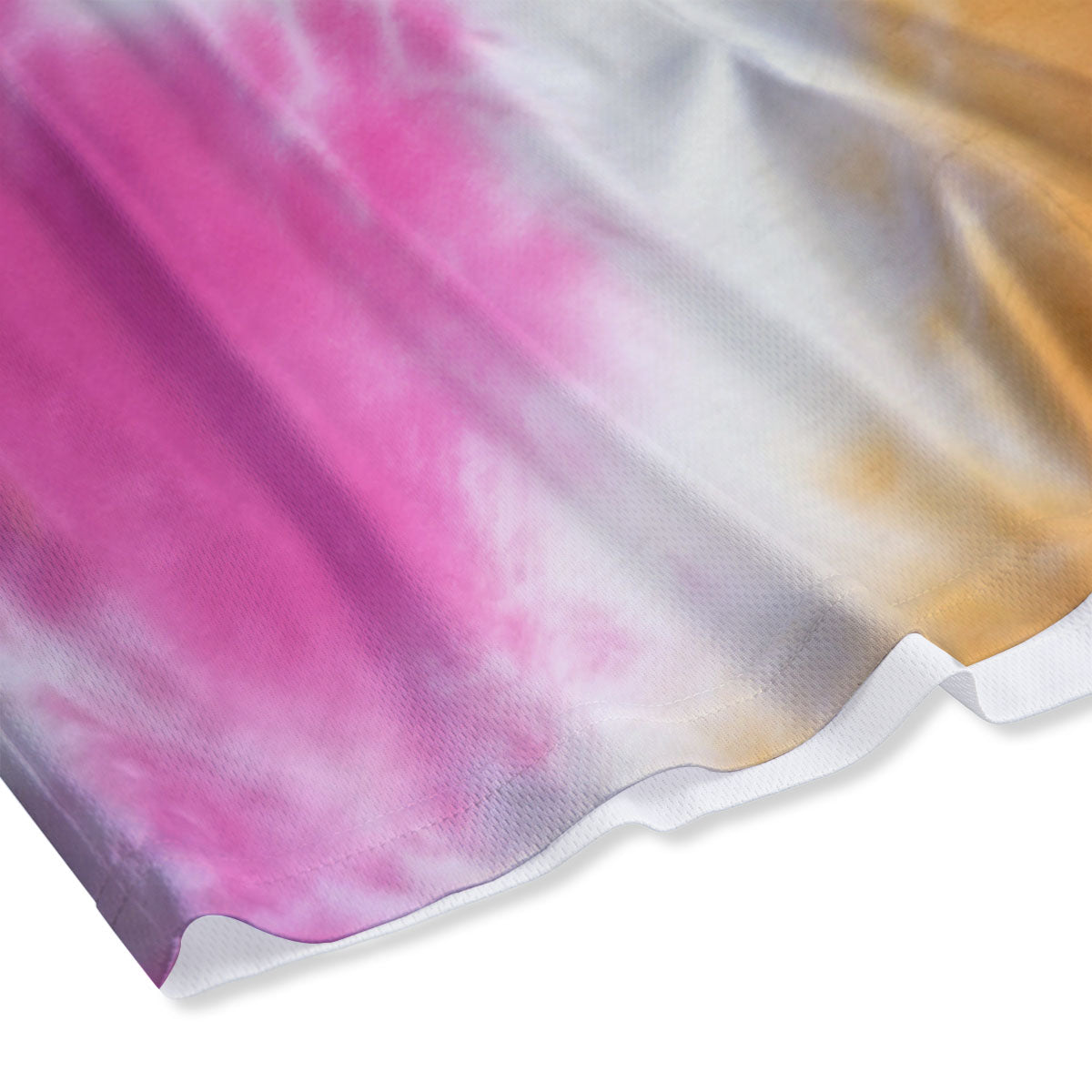 Tie Dye Yellow And Pink Print Mesh Shorts