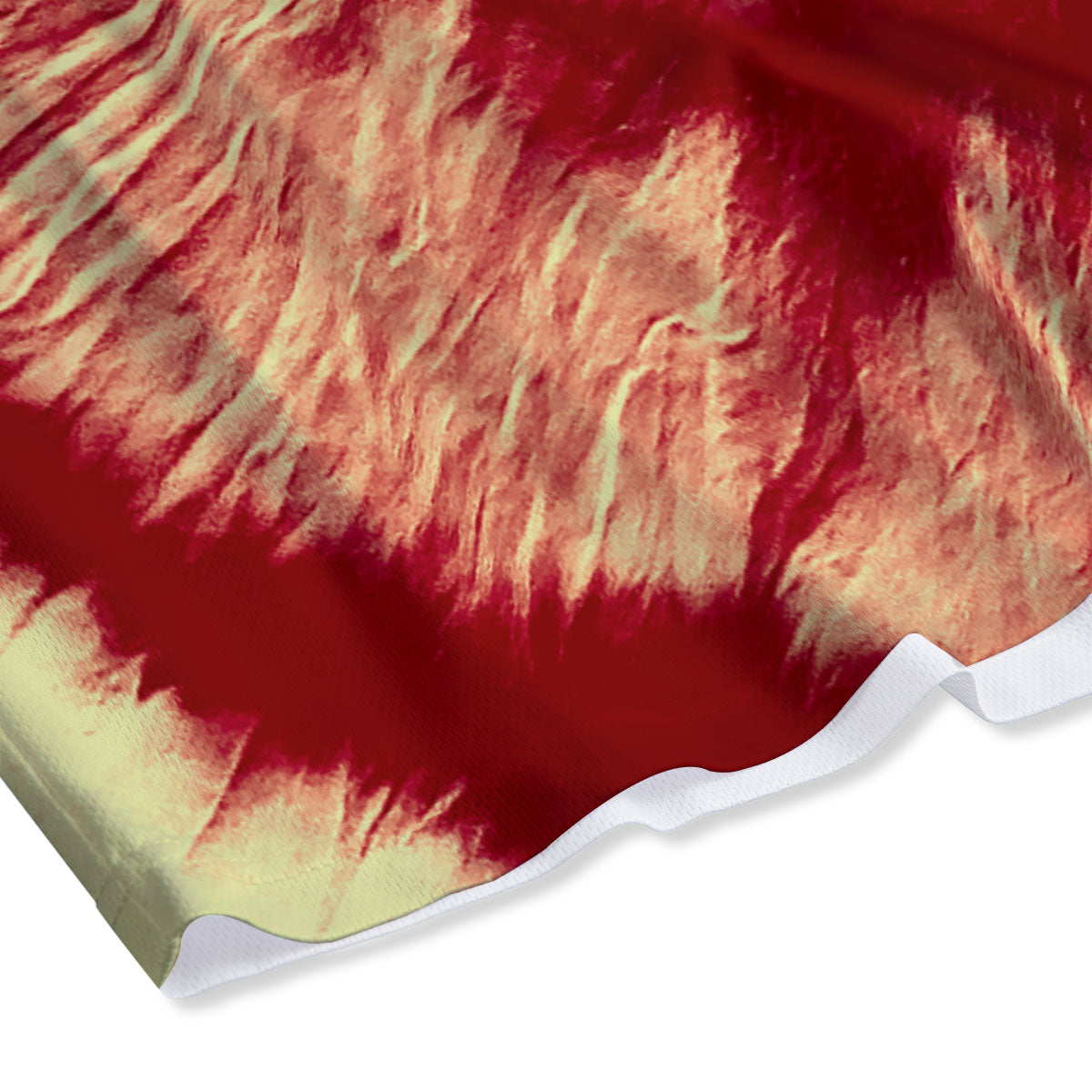 Tie Dye Yellow And Red Spider Print Mesh Shorts