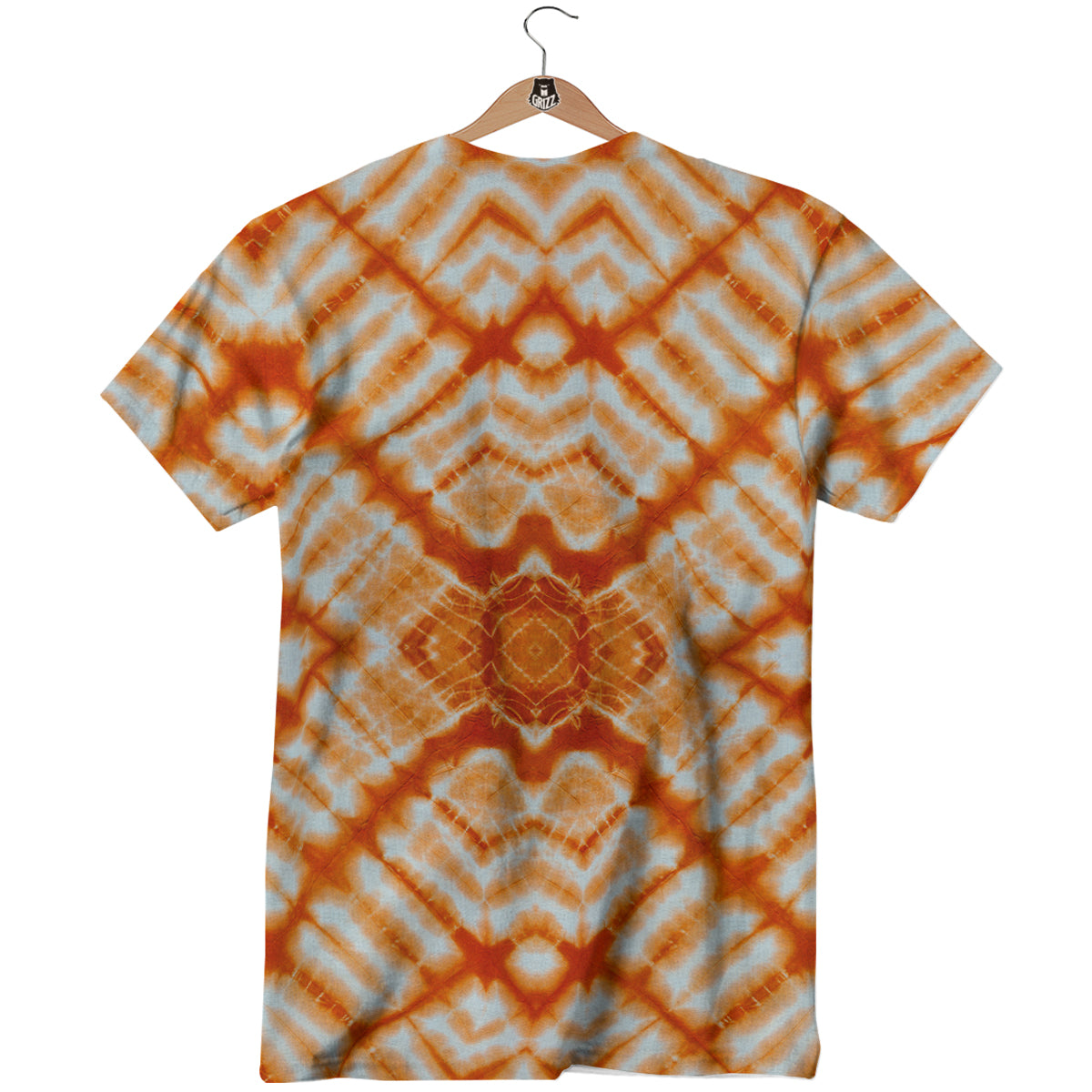 Tie Dye Zigzag Orange Watercolor Print T-Shirt-grizzshop