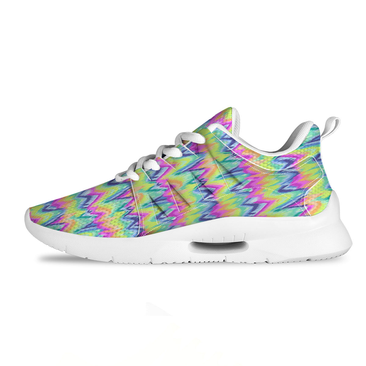Tie Dye Zigzag Rainbow Print Pattern Tennis Shoes-grizzshop