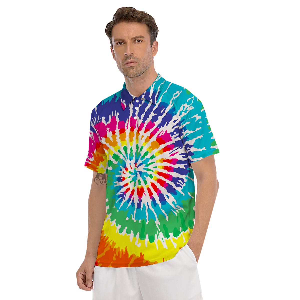 Tie Dye Men's Golf Shirts-grizzshop