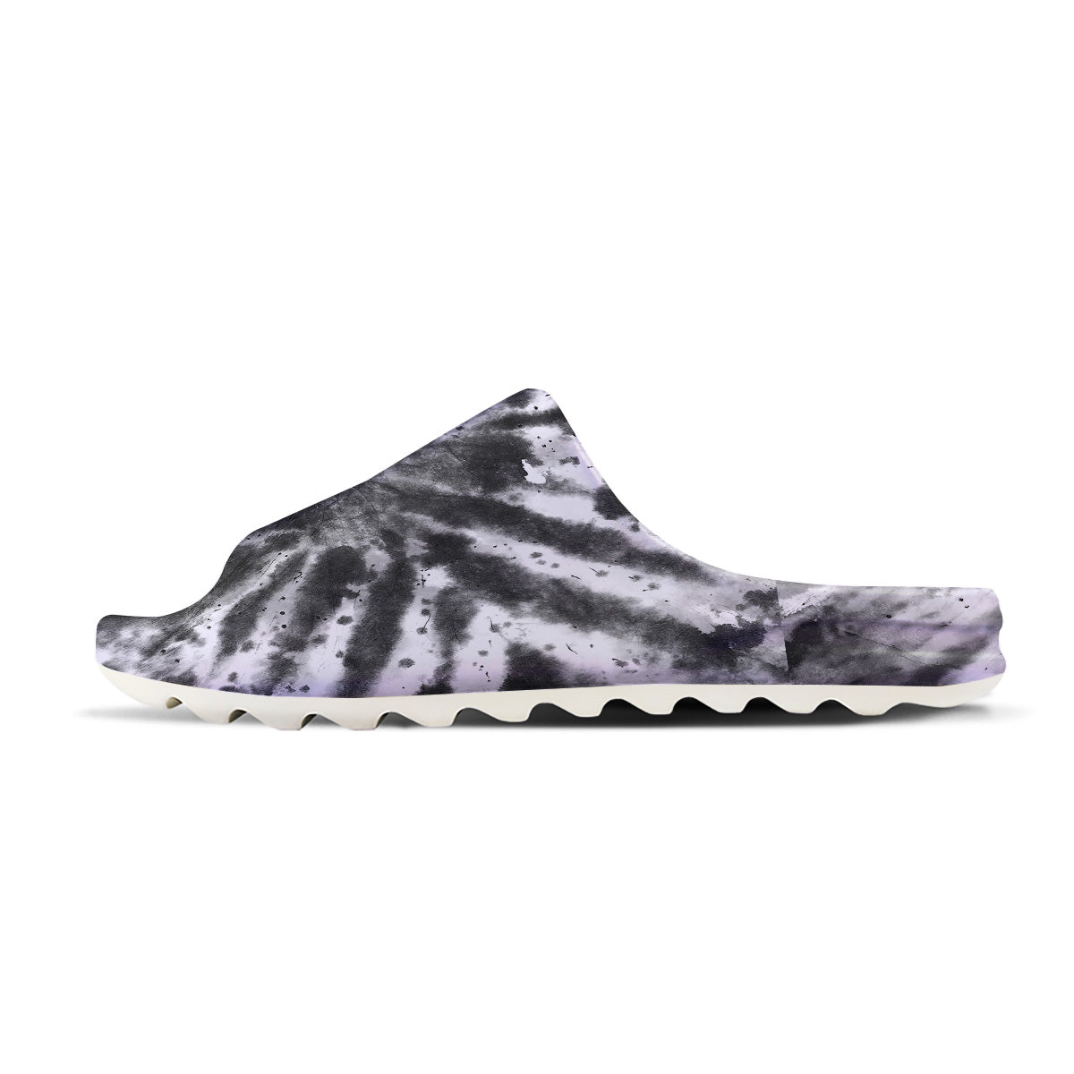 Tie Dye Black White Print Pattern Sandals-grizzshop
