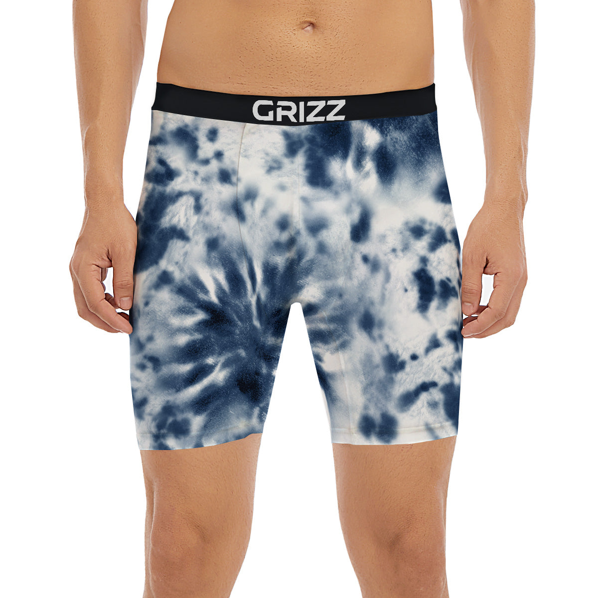Tie Dye Blue Shibori Print Boxer Briefs