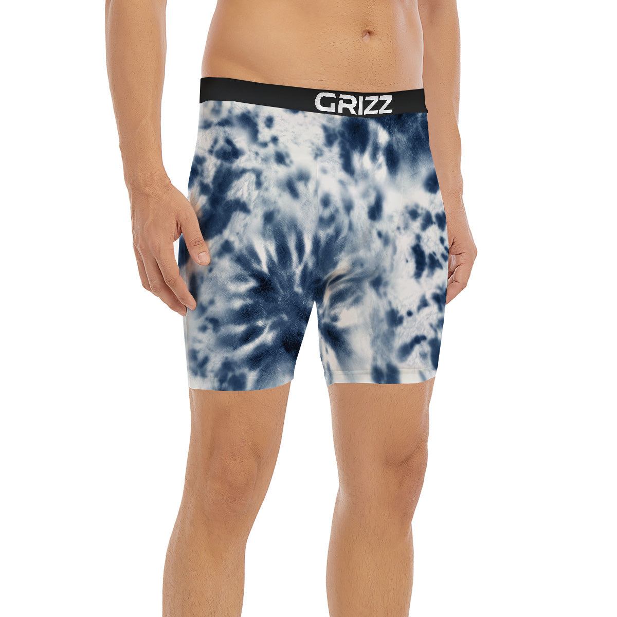 Tie Dye Blue Shibori Print Boxer Briefs