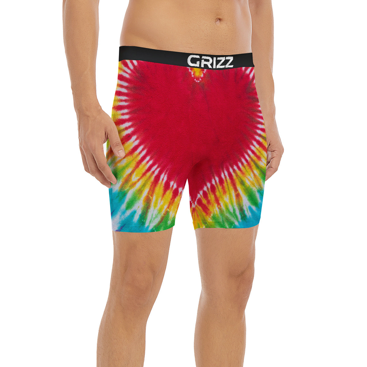 Tie Dye Colorful Heart Print Boxer Briefs