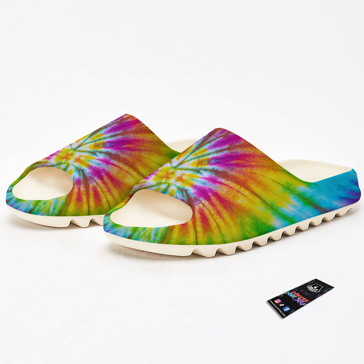 Tie Dye Colorful Hippie Print Sandals-grizzshop