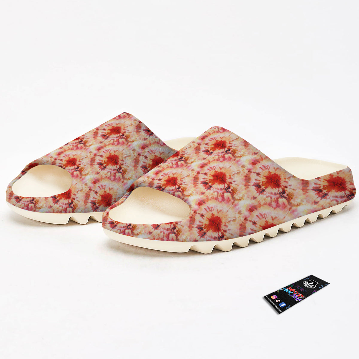 Tie Dye Orange And Red Color Print Sandals-grizzshop