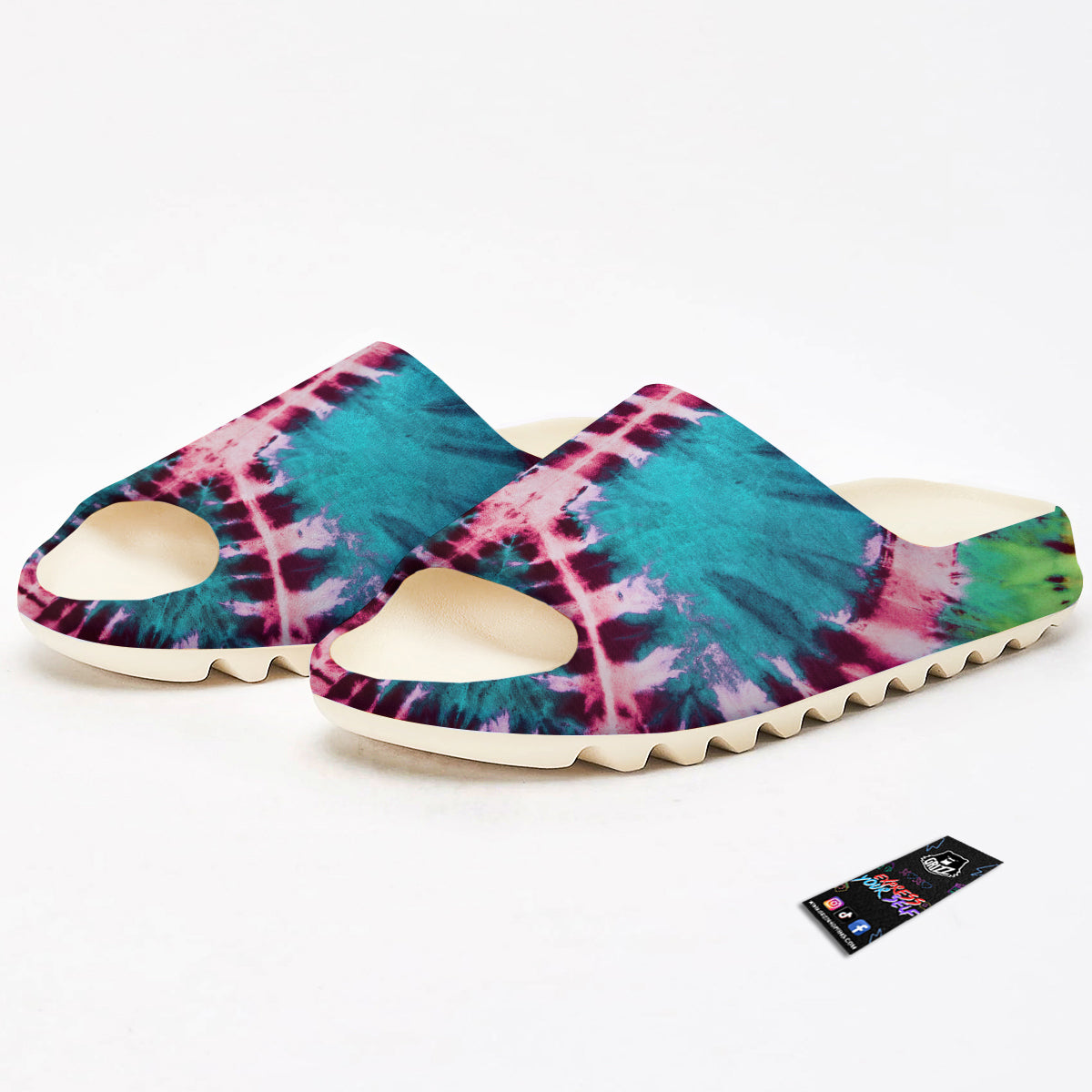 Tie Dye Peace Sign Print Sandals-grizzshop