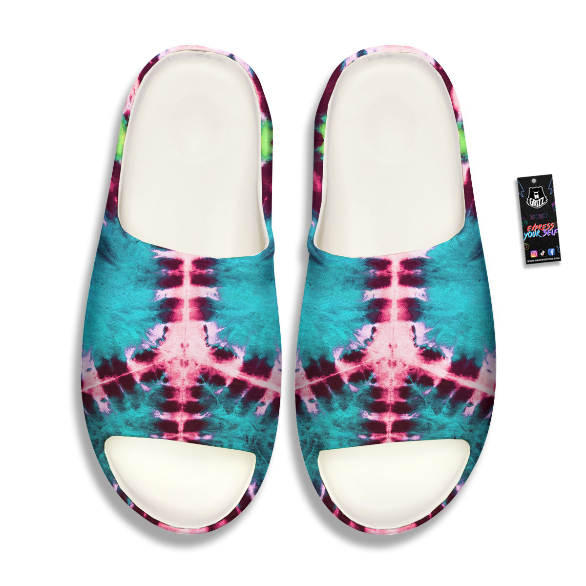 Tie Dye Peace Sign Print Sandals-grizzshop