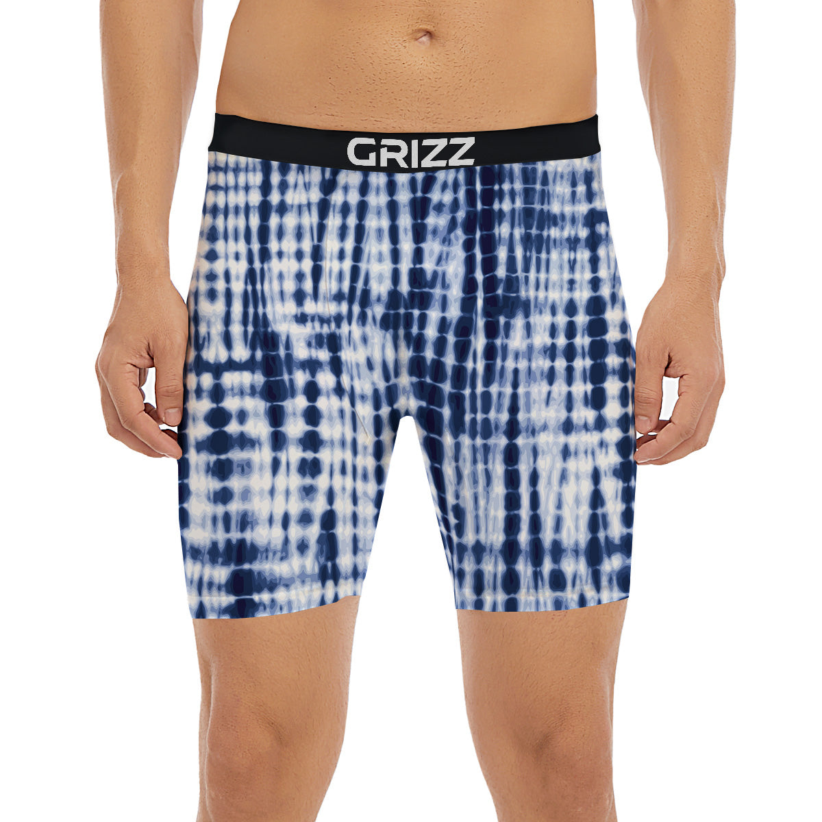 Tie Dye Shibori Blue Print Boxer Briefs