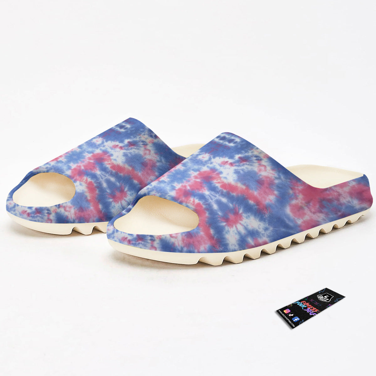 Tie Dye Two Tone Print Pattern Sandals-grizzshop