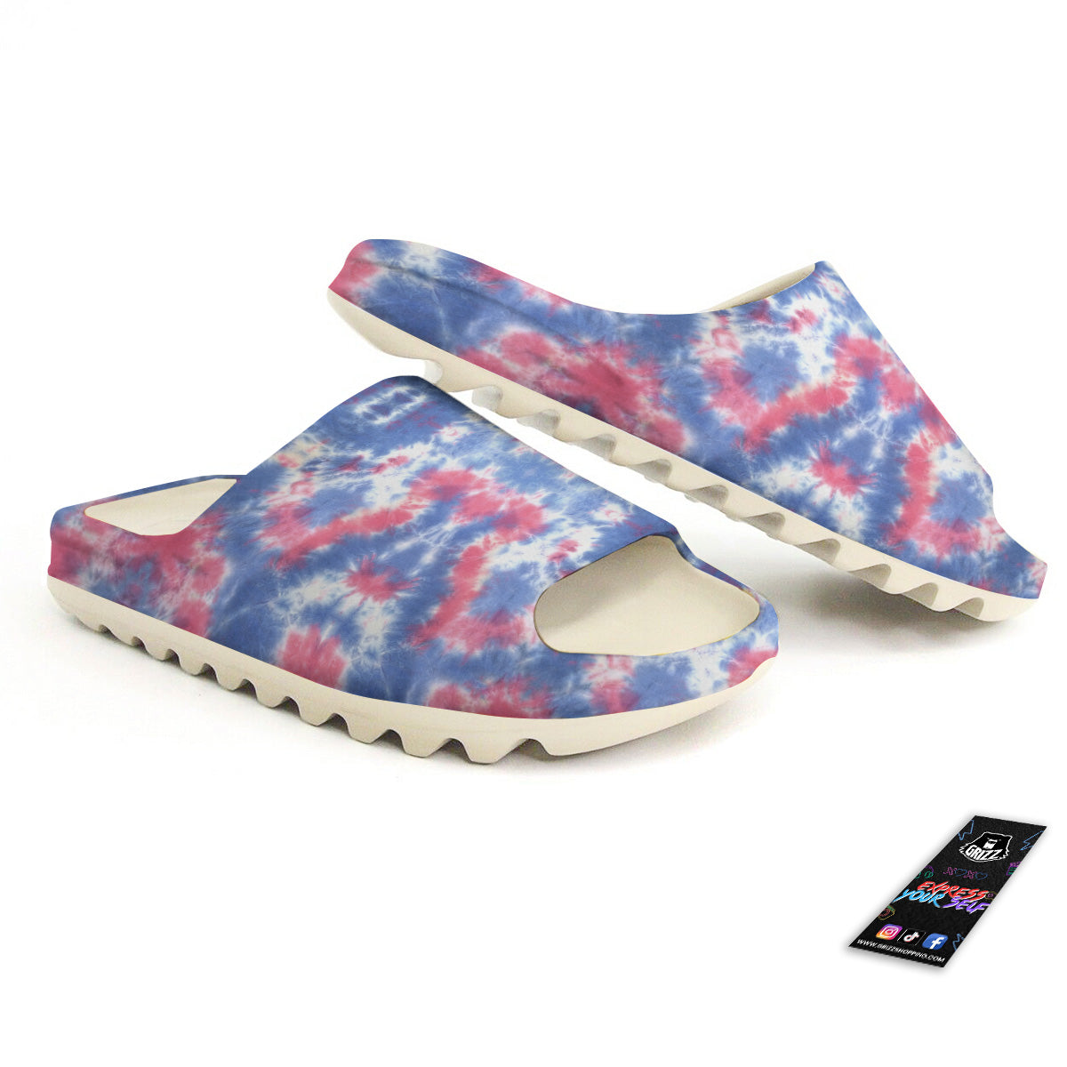 Tie Dye Two Tone Print Pattern Sandals-grizzshop