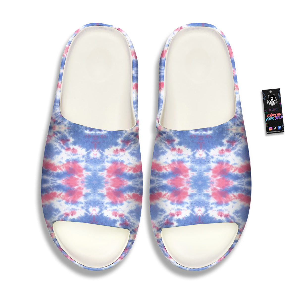 Tie Dye Two Tone Print Pattern Sandals-grizzshop