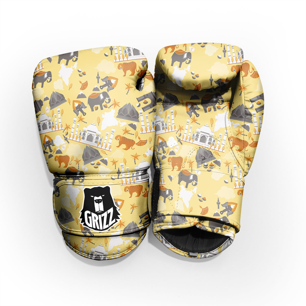 Tiger And Asian Elephant Print Pro Boxing Glove