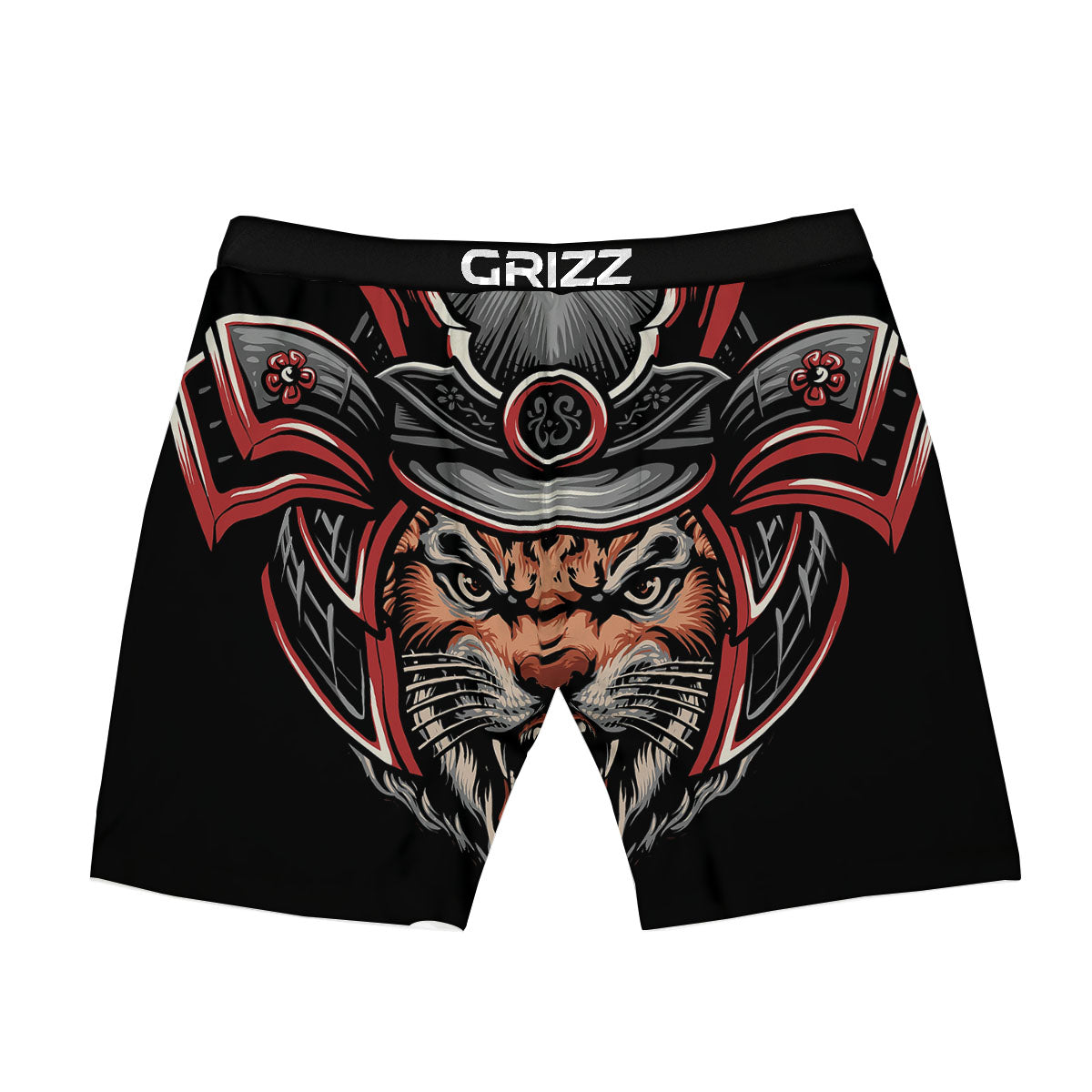 Tiger And Japanese Samurai Print Boxer Briefs-grizzshop