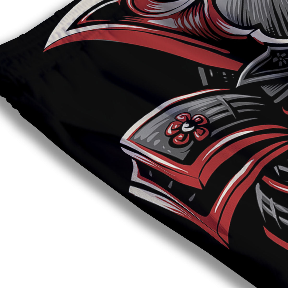 Tiger And Japanese Samurai Print Mesh Shorts