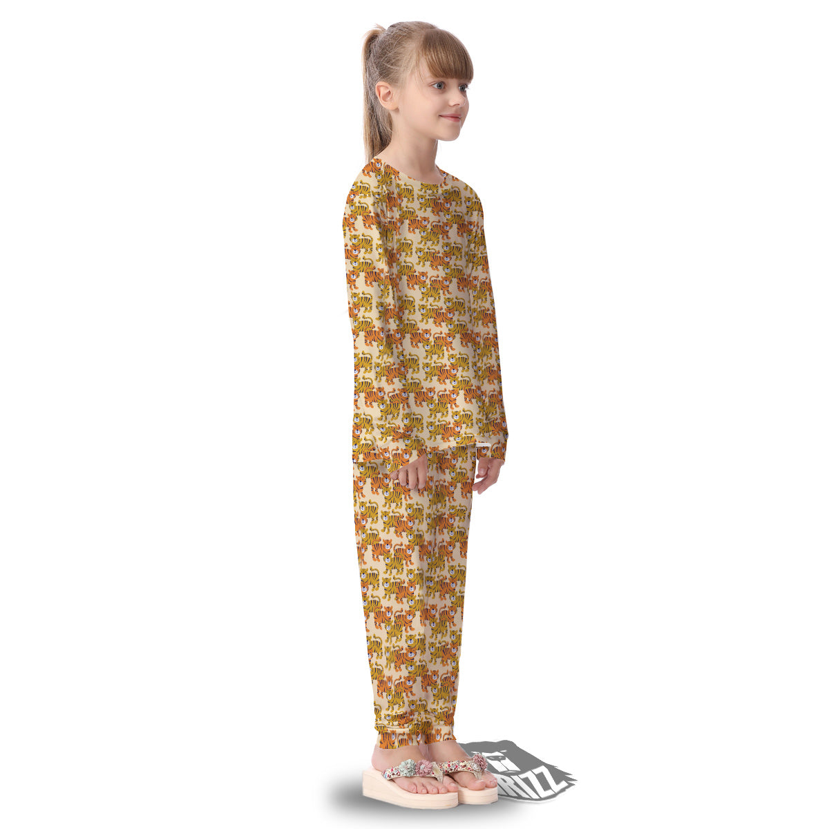 Tiger Cute Print Pattern Kid's Pajamas-grizzshop