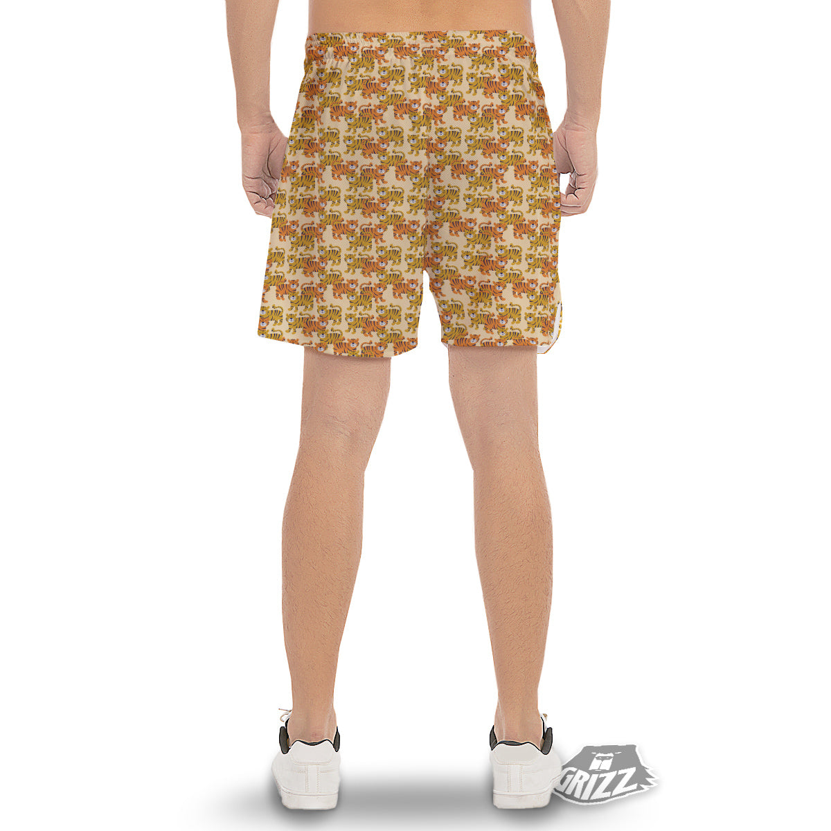 Tiger Cute Print Pattern Men's Gym Shorts-grizzshop