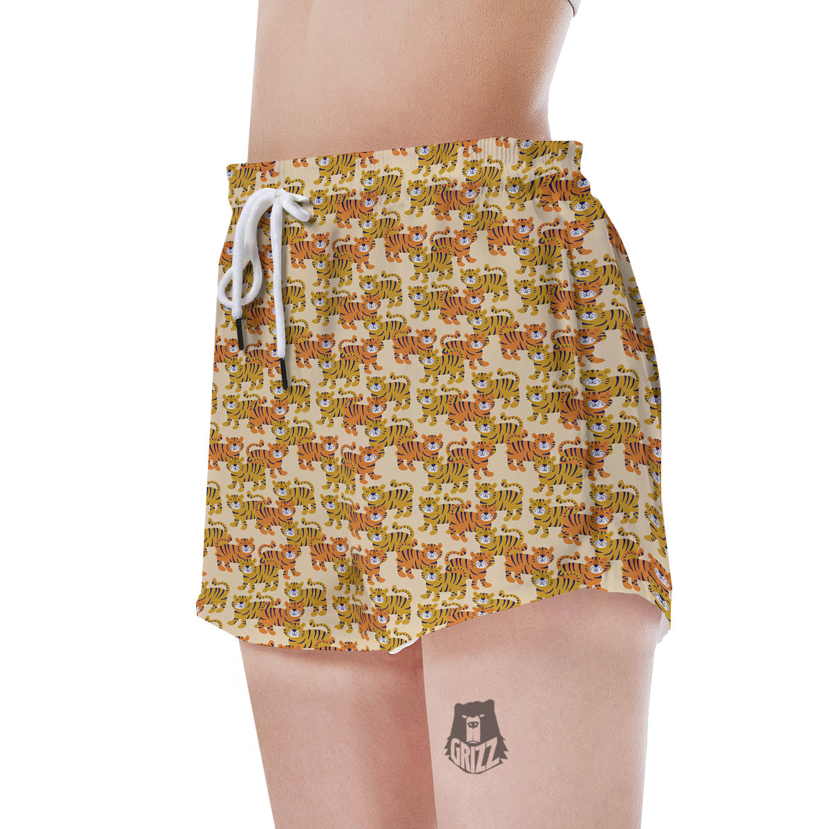 Tiger Cute Print Pattern Women's Shorts-grizzshop