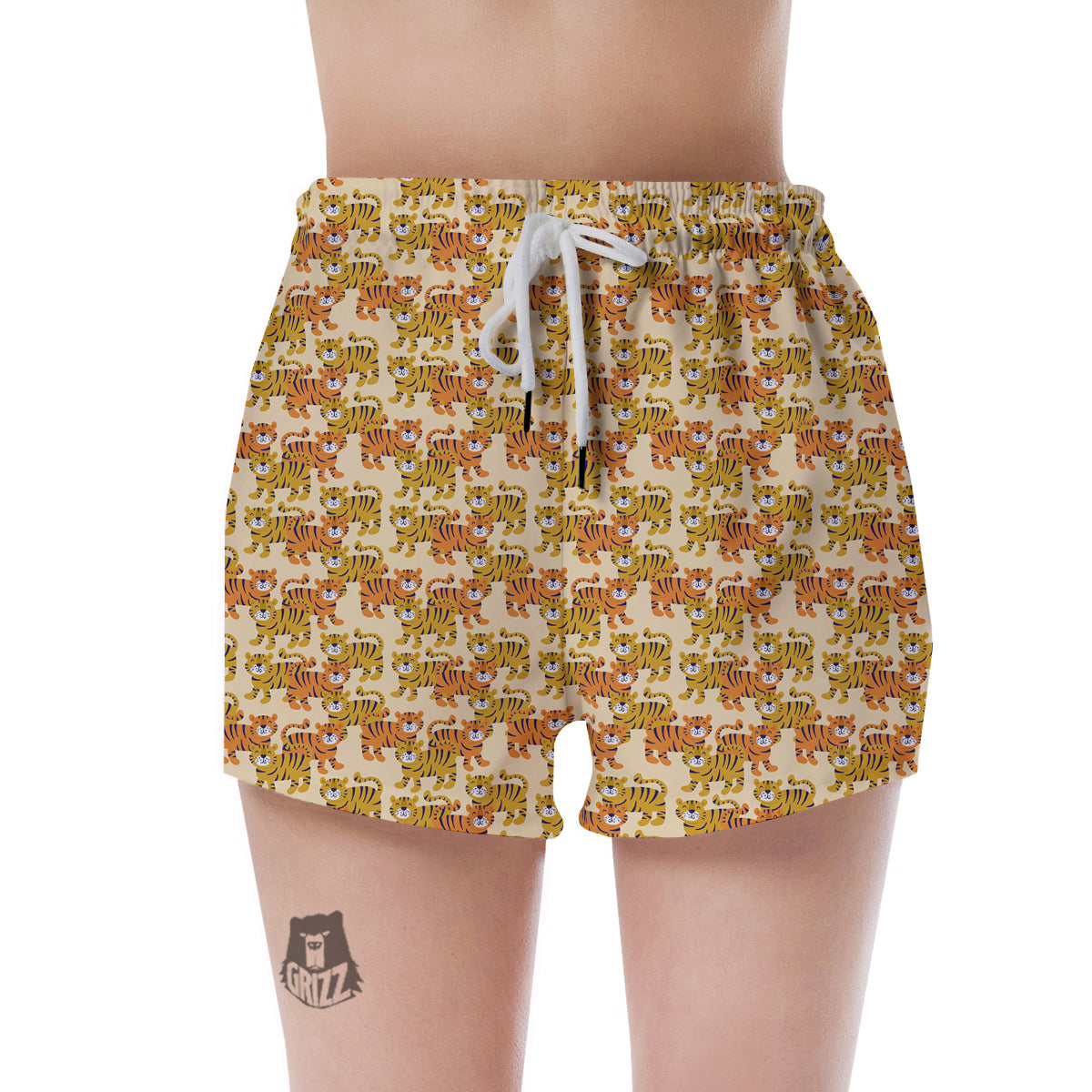 Tiger Cute Print Pattern Women's Shorts-grizzshop