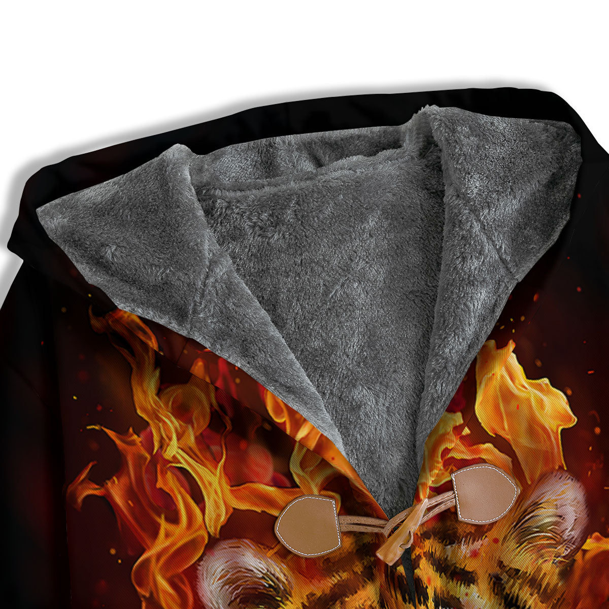 Tiger Flame Print Men's Windbreaker Jacket-grizzshop