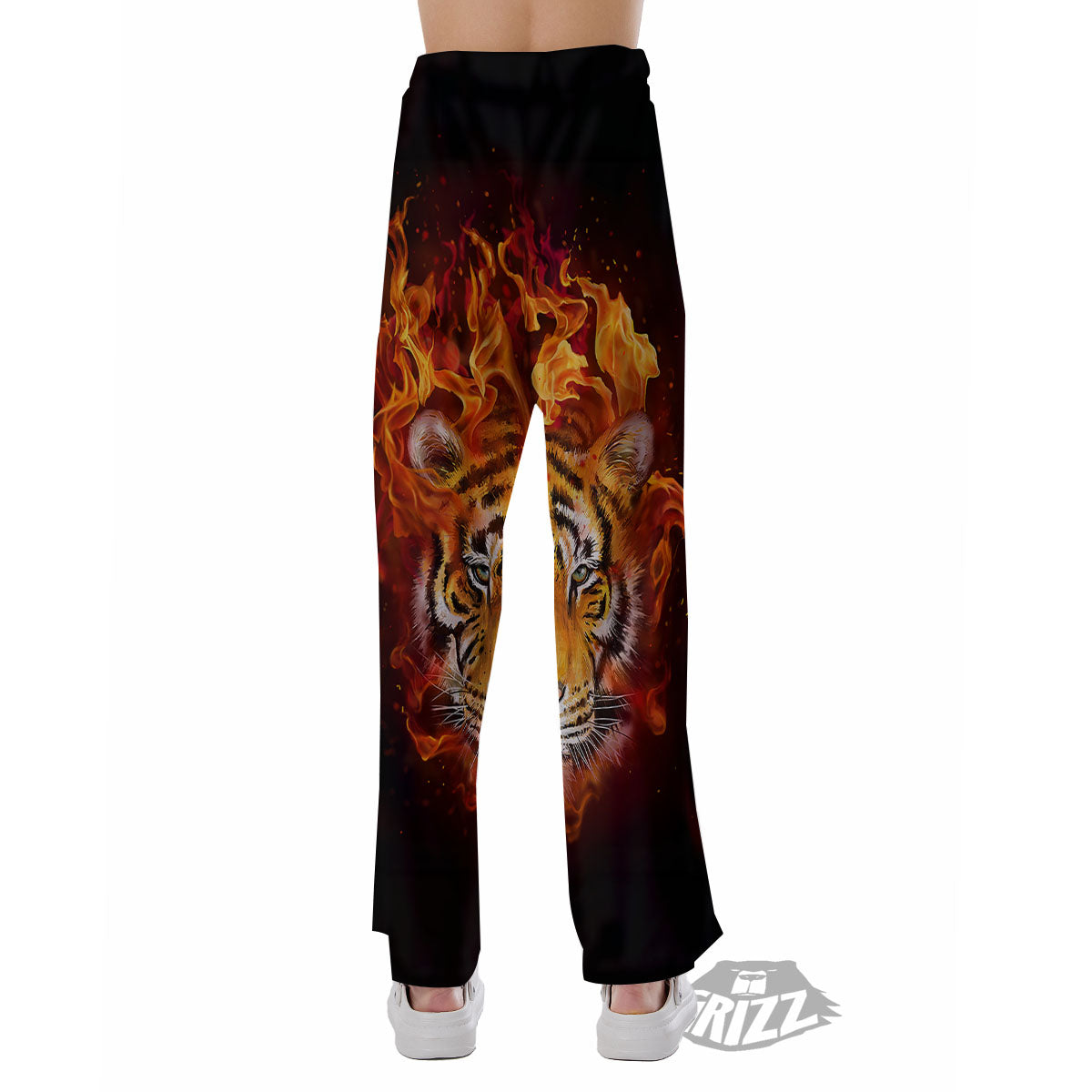 Tiger Flame Print Pajama Pants-grizzshop