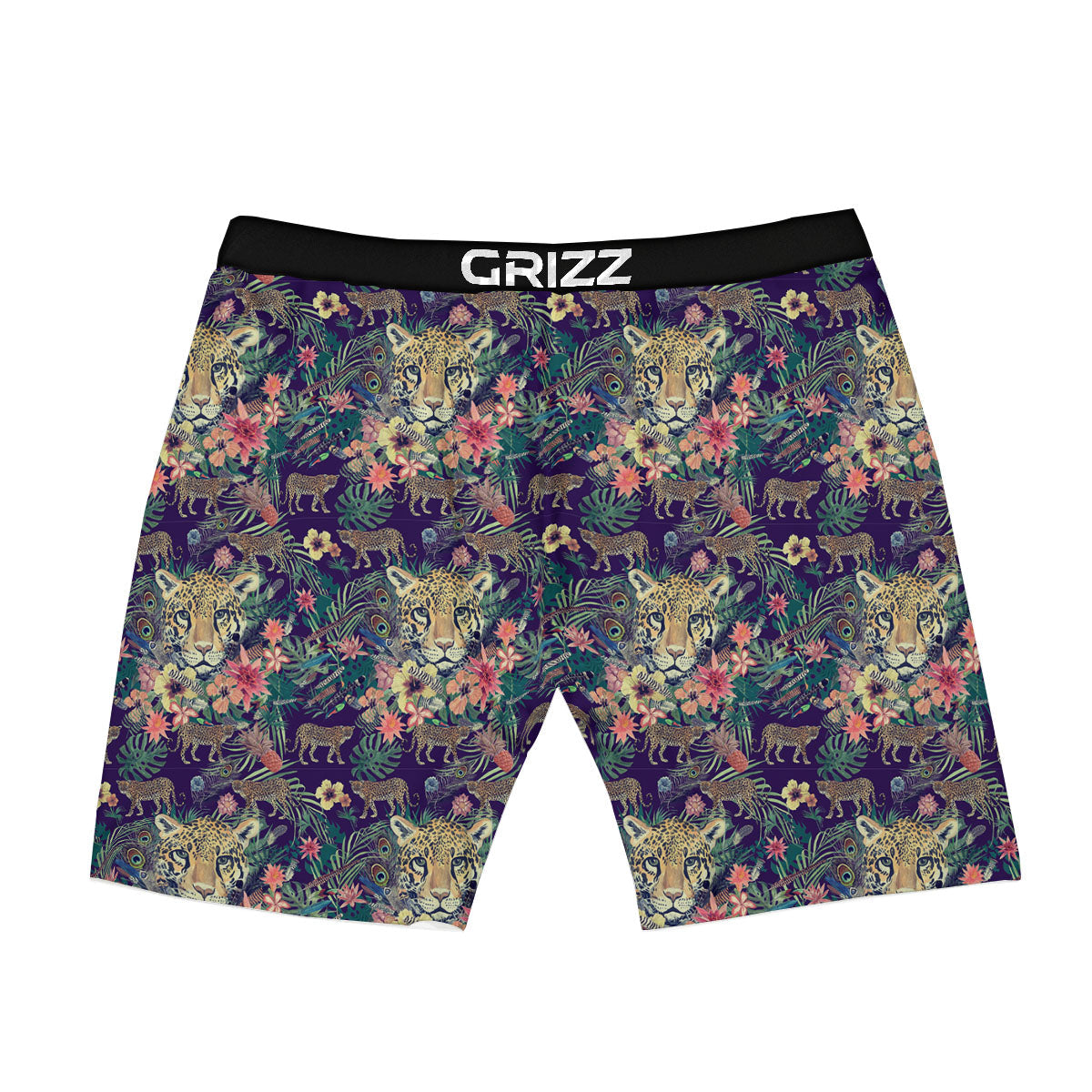 Tiger Flower And Print Pattern Boxer Briefs-grizzshop