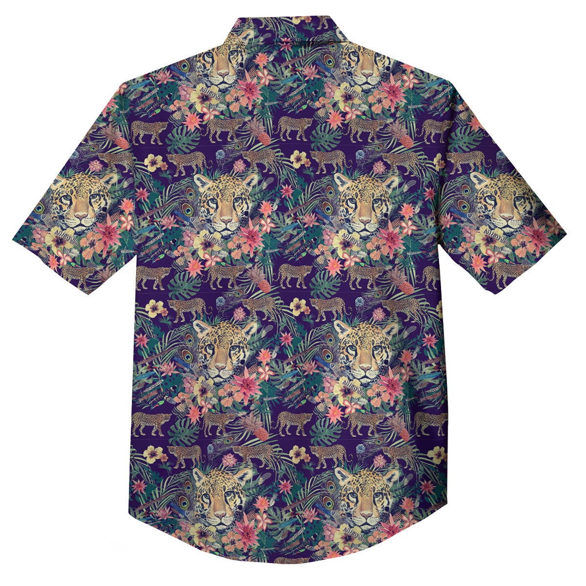 Tiger Flower And Print Pattern Button Up Shirt-grizzshop