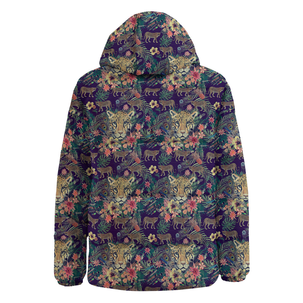 Tiger Flower And Print Pattern Down Jacket-grizzshop