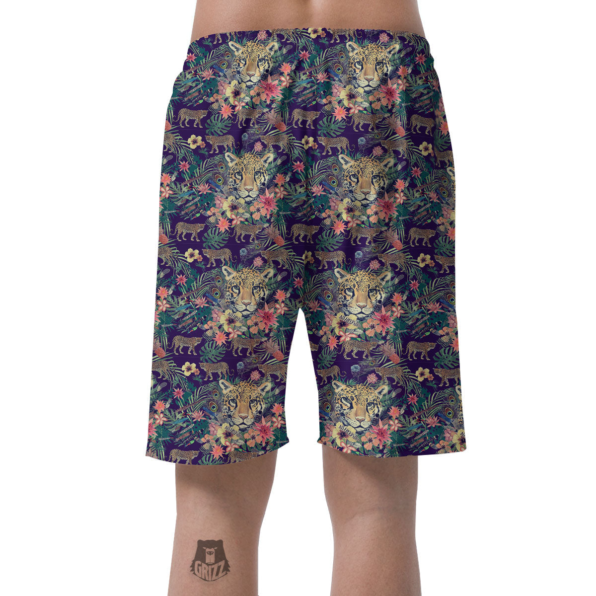 Tiger Flower And Print Pattern Men's Shorts-grizzshop