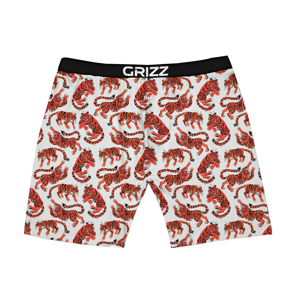 Tiger Gouache Print Pattern Boxer Briefs-grizzshop