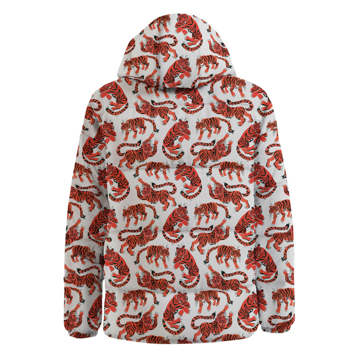 Tiger Gouache Print Pattern Down Jacket-grizzshop