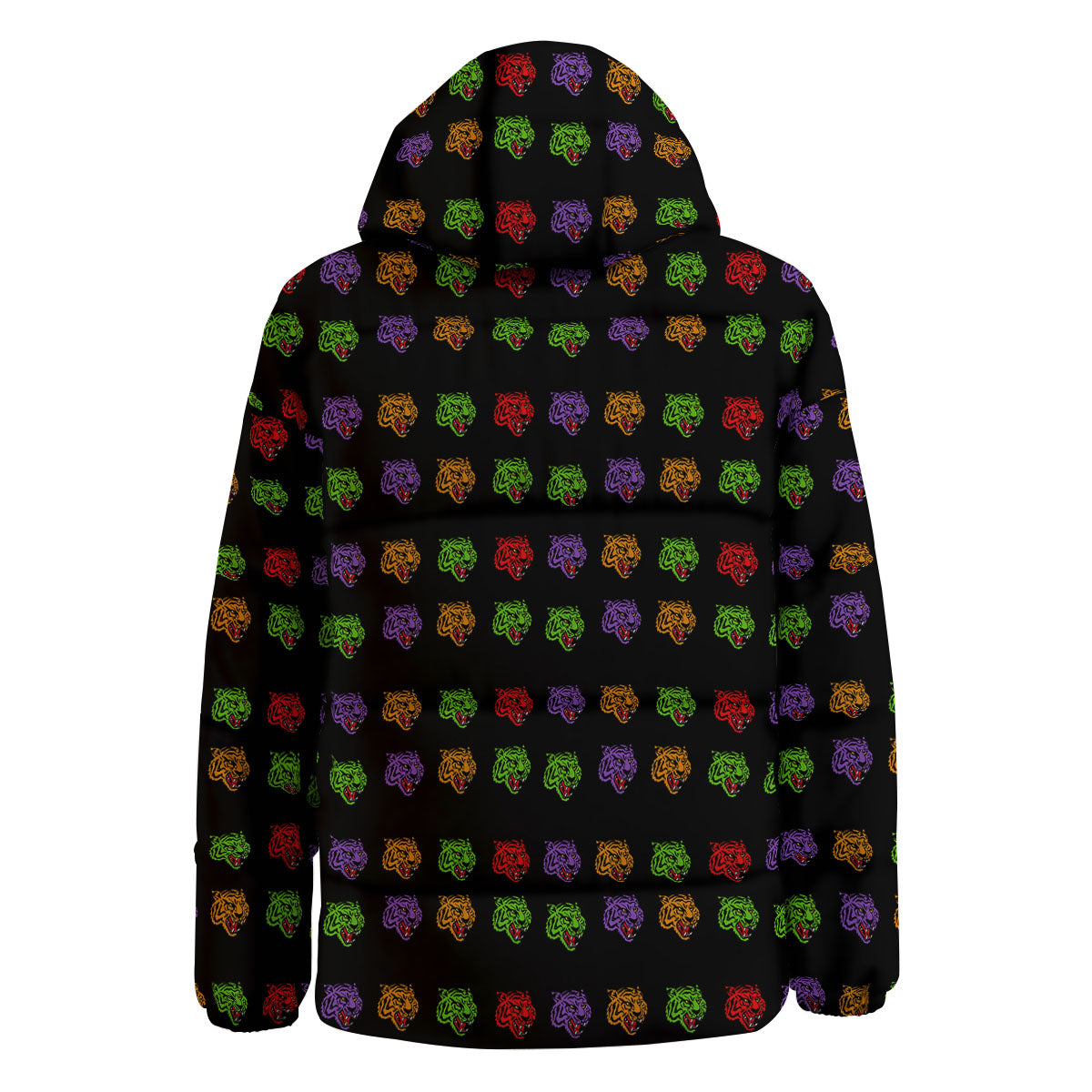 Tiger Head Colorful Print Pattern Down Jacket-grizzshop